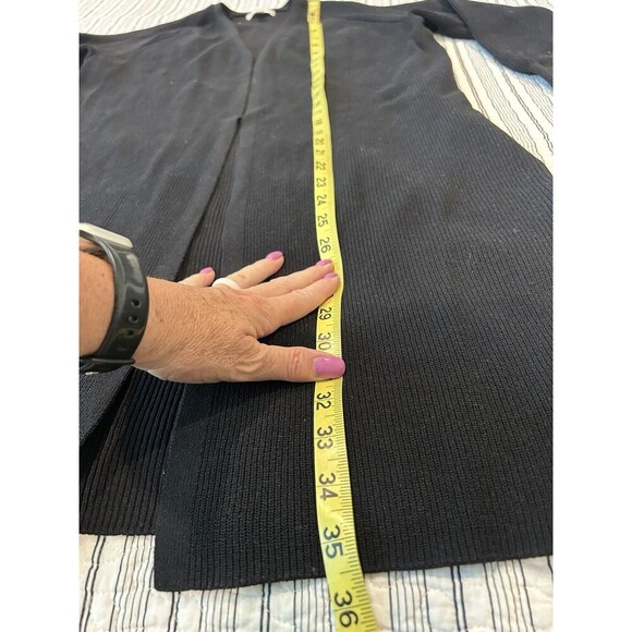 Prologue Women's Long Sleeve Open-Front Black Knitted Cardigan Sweater Size S - Picture 7 of 7